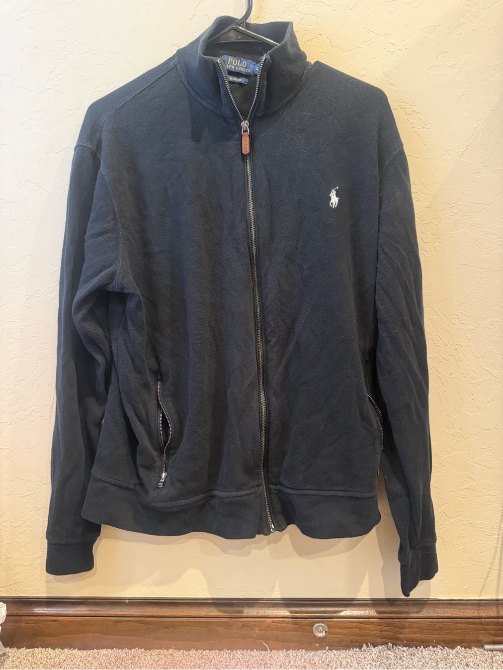 Polo by Ralph Lauren Men's black Full-Zip Sweater size large